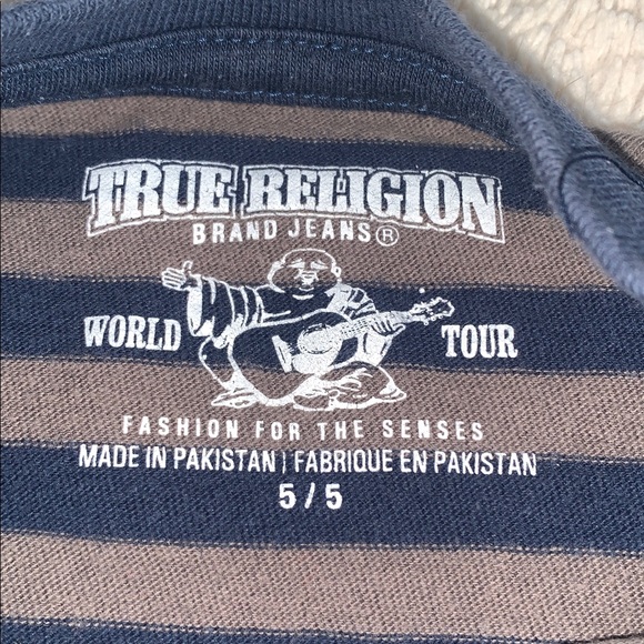 True Religion Navy Blue Striped T-shirt Boys 5 - Picture 5 of 7
